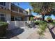 Spacious patio with table and chairs adjacent to the home at 7800 E Lincoln Dr # 1029, Scottsdale, AZ 85250