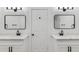 Modern bathroom with double vanity and a separate shower at 10846 E Navajo Dr, Sun Lakes, AZ 85248
