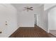 Bright dining room with hardwood floors and ceiling fan at 11530 E Marguerite Ave, Mesa, AZ 85208