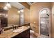Bathroom with granite vanity and shower at 16117 E Shooting Star Trl, Fountain Hills, AZ 85268