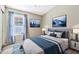 Bedroom with queen-size bed and window coverings at 29864 N Desert Willow Blvd, San Tan Valley, AZ 85143