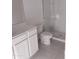 Clean bathroom with a shower/tub combo, toilet and vanity at 36061 W Santa Clara Ave, Maricopa, AZ 85138