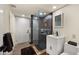 Modern bathroom with walk-in shower and updated vanity at 5012 E Blanche Dr, Scottsdale, AZ 85254