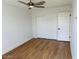 This is a bedroom with wood floors and a closet at 5012 E Blanche Dr, Scottsdale, AZ 85254