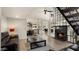 Living room with fireplace, high ceilings, and open concept design at 5012 E Blanche Dr, Scottsdale, AZ 85254