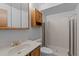 Bathroom with shower/tub combo and wood vanity at 100 N Vulture Mine Rd # 101, Wickenburg, AZ 85390