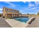 Stunning pool and spa with a large backyard at 11506 E Sylvan Ave, Mesa, AZ 85212