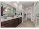 Modern bathroom with double vanity and large walk-in shower at 1176 E Ridgerock St, Casa Grande, AZ 85122