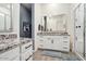 Bathroom with granite double vanity and large shower at 16747 W Cielo Grande Ave, Surprise, AZ 85387