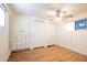 Bedroom with ample closet space and ceiling fan at 345 S 58Th St # 27, Mesa, AZ 85206