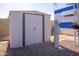 Metal storage shed in the backyard at 345 S 58Th St # 27, Mesa, AZ 85206