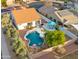 Aerial view showing home with pool and backyard at 6268 S Martingale Ct, Gilbert, AZ 85298