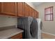 Convenient laundry room with washer, dryer, and ample cabinets at 8137 N 13Th Pl, Phoenix, AZ 85020