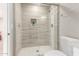 Updated bathroom with a walk-in shower and modern tile at 8435 E Catalina Dr, Scottsdale, AZ 85251