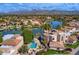 Aerial view of luxury home with private pool and stunning mountain views at 10054 E Cinnabar Ave, Scottsdale, AZ 85258