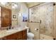 Bathroom with granite vanity and walk-in shower at 14705 E Redbird Rd, Scottsdale, AZ 85262