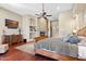 Main bedroom with fireplace and built-in shelving at 14705 E Redbird Rd, Scottsdale, AZ 85262