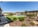 Lush backyard featuring a pool, grassy area, desert views and pergola at 31023 N 117Th Dr, Peoria, AZ 85383