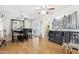 Bright dining room with wood floors and a large mirror at 4601 N 75Th St, Scottsdale, AZ 85251
