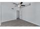 Bright bedroom with ceiling fan and gray carpeting at 1055 N Recker Rd # 1215, Mesa, AZ 85205