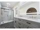 Elegant bathroom with double vanity and large walk-in shower at 11209 N 40Th St, Phoenix, AZ 85028