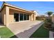 Private backyard with a spacious patio and artificial turf at 2091 E Geronimo St, Chandler, AZ 85225