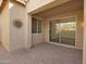 Covered patio with sliding glass doors leading inside at 2091 E Geronimo St, Chandler, AZ 85225