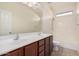 Double sink bathroom with a bathtub and updated cabinets at 3667 S 185Th Dr, Goodyear, AZ 85338