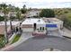 Aerial view of a charming home with a flat roof and blue awning at 4605 E Valley View Dr, Phoenix, AZ 85044