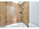 Bathroom with shower/tub combo and brown tile at 5122 E Shea Blvd # 1100, Scottsdale, AZ 85254