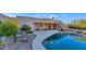 Stunning pool with a large patio, desert landscape, and a view of the home at 5743 E Windstone Trl, Cave Creek, AZ 85331