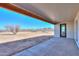 Covered patio offering scenic desert and mountain views at 57968 W Fulcar Rd, Maricopa, AZ 85139