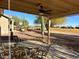 Covered patio with table and chairs, golf course view at 6307 S Palo Blanco Dr, Gold Canyon, AZ 85118