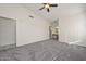 Main bedroom with carpet flooring and ceiling fan at 6339 W Ironwood W Dr, Glendale, AZ 85302