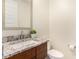 Simple bathroom with granite vanity and single sink at 653 N Abalone Dr, Gilbert, AZ 85233