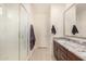 Elegant bathroom with granite countertops and a glass shower at 653 N Abalone Dr, Gilbert, AZ 85233