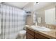 Clean bathroom with a shower/tub combo and updated vanity at 3039 W Sand Flower Dr, Phoenix, AZ 85086