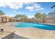 Freeform community pool with patio and mountain views at 3039 W Sand Flower Dr, Phoenix, AZ 85086