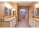 Elegant bathroom with granite countertops and a walk-in shower at 3604 N 162Nd Ave, Goodyear, AZ 85395