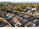 Aerial view of a single Gathering home, pool, and deck; mountain views at 8443 E Bonita Dr, Scottsdale, AZ 85250