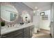 Modern bathroom with double vanity, stylish tile, and updated fixtures at 8443 E Bonita Dr, Scottsdale, AZ 85250