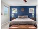 Main bedroom with blue accent wall and king-size bed at 1110 S Jay St, Chandler, AZ 85286