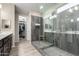 Spacious shower with glass enclosure and modern tile at 1110 S Jay St, Chandler, AZ 85286