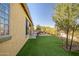 Landscaped backyard with artificial turf and trees at 17730 W Redwood Ln, Goodyear, AZ 85338