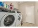 Laundry room with washer, dryer and storage at 4795 E Bellerive Dr, Chandler, AZ 85249