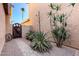 Landscaped side yard with stone pathway and desert plants at 660 N Maple St, Chandler, AZ 85226