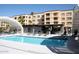 Resort-style pool with covered seating area at 7950 E Camelback Rd # 512, Scottsdale, AZ 85251