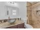 Bathroom with a large shower, vessel sink, and granite countertop at 900 S 94Th St # 1066, Chandler, AZ 85224