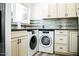Convenient laundry room with washer, dryer, and cabinets at 2157 W Mulberry Dr, Phoenix, AZ 85015