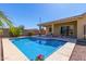 Inviting sparkling pool with spacious patio; perfect for relaxation at 3082 E Jade Ct, Chandler, AZ 85286